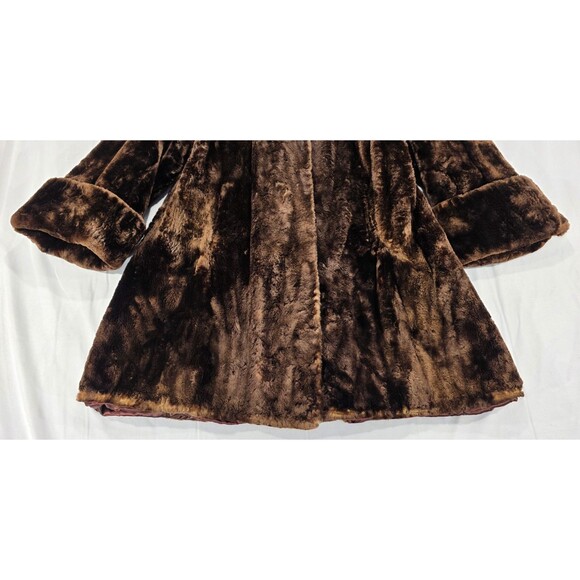 Vintage E.A. Beaudoin Furs Womens Coat Real Fur Mid Length Sheared Cuffs Brown M - Picture 7 of 15